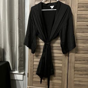 Black silk robe